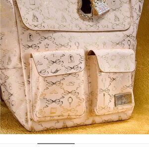 Disney Designer Backpack in Cream with Gold Details